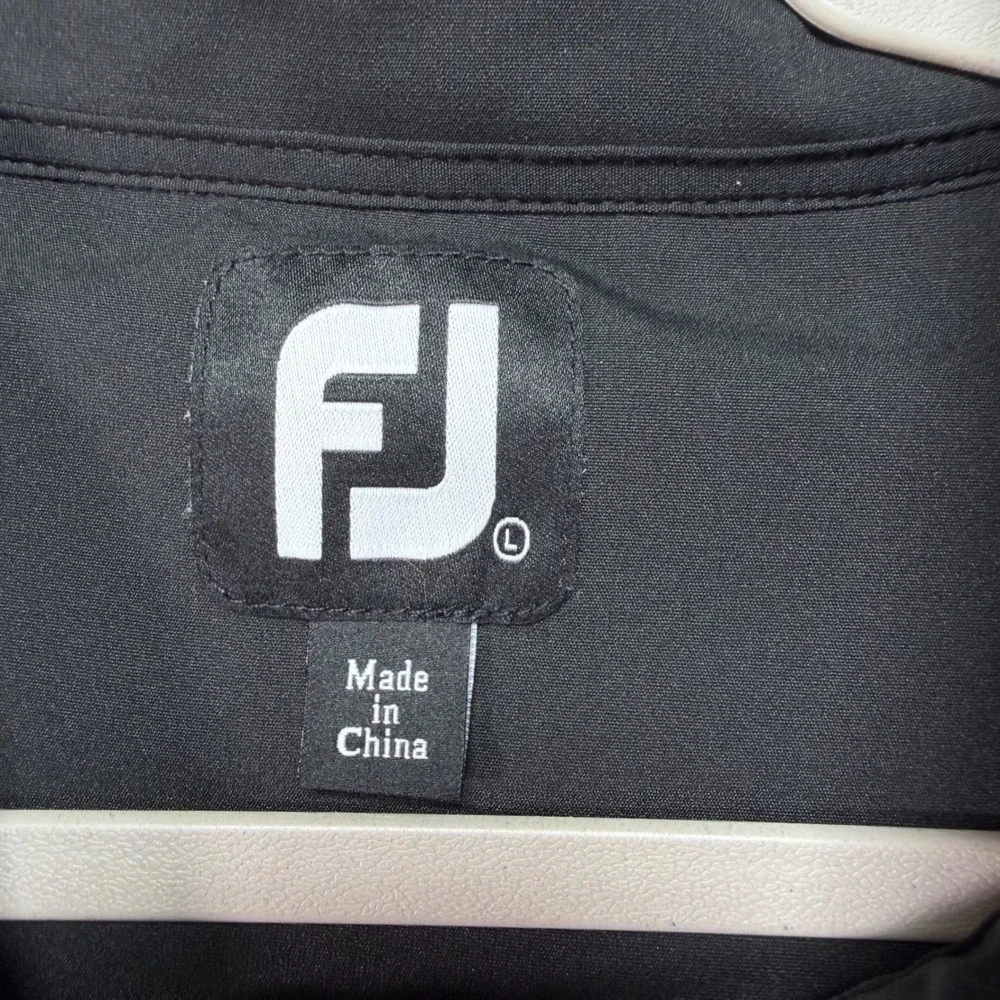 FootJoy Mens Large Black Quarter Zip Golf Pullover Windbreaker Jacket Mock Neck